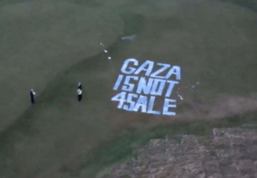 Ativistas pró-Palestina vandalizam complexo de golfe de Trump