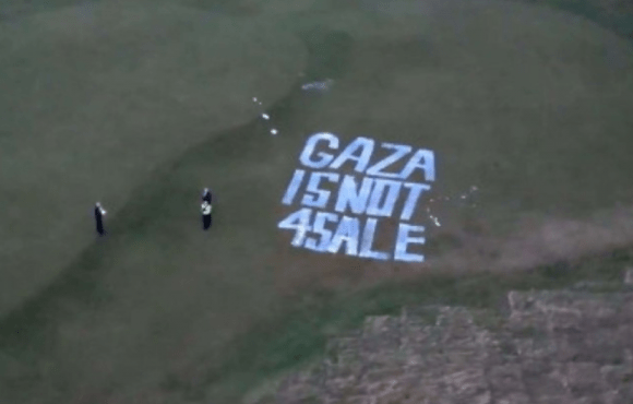 Ativistas pró-Palestina vandalizam complexo de golfe de Trump